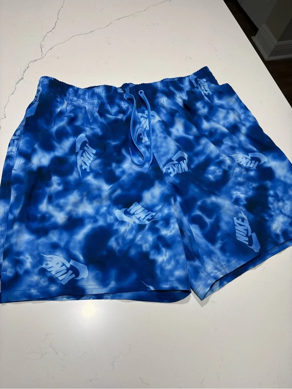 Nike Men’s Blue Tie-Dye Swim Trunks